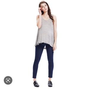 Hatch Maternity Linen Swing Tank Gray O/S